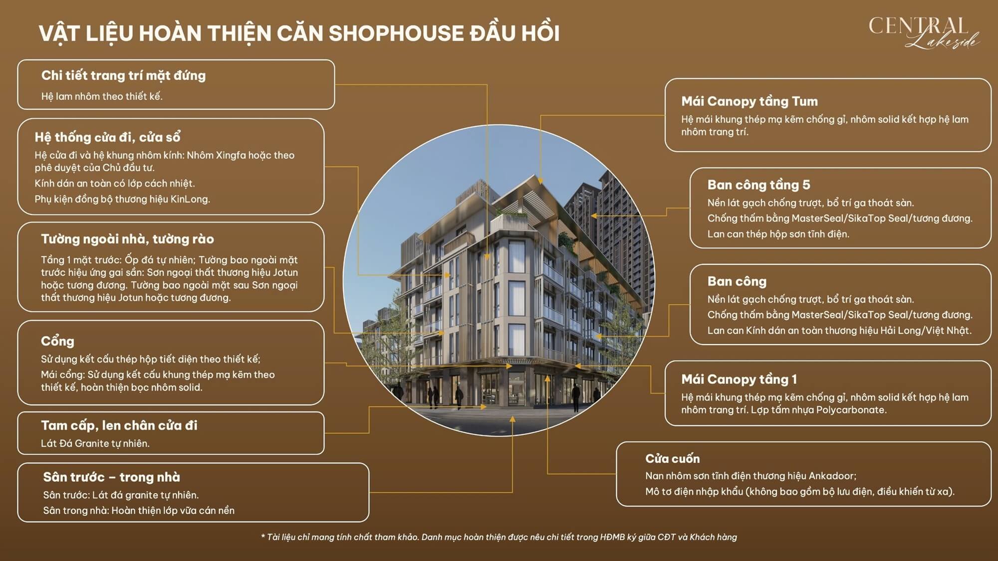 nội thất bàn giao shophouse central lakeside trung văn