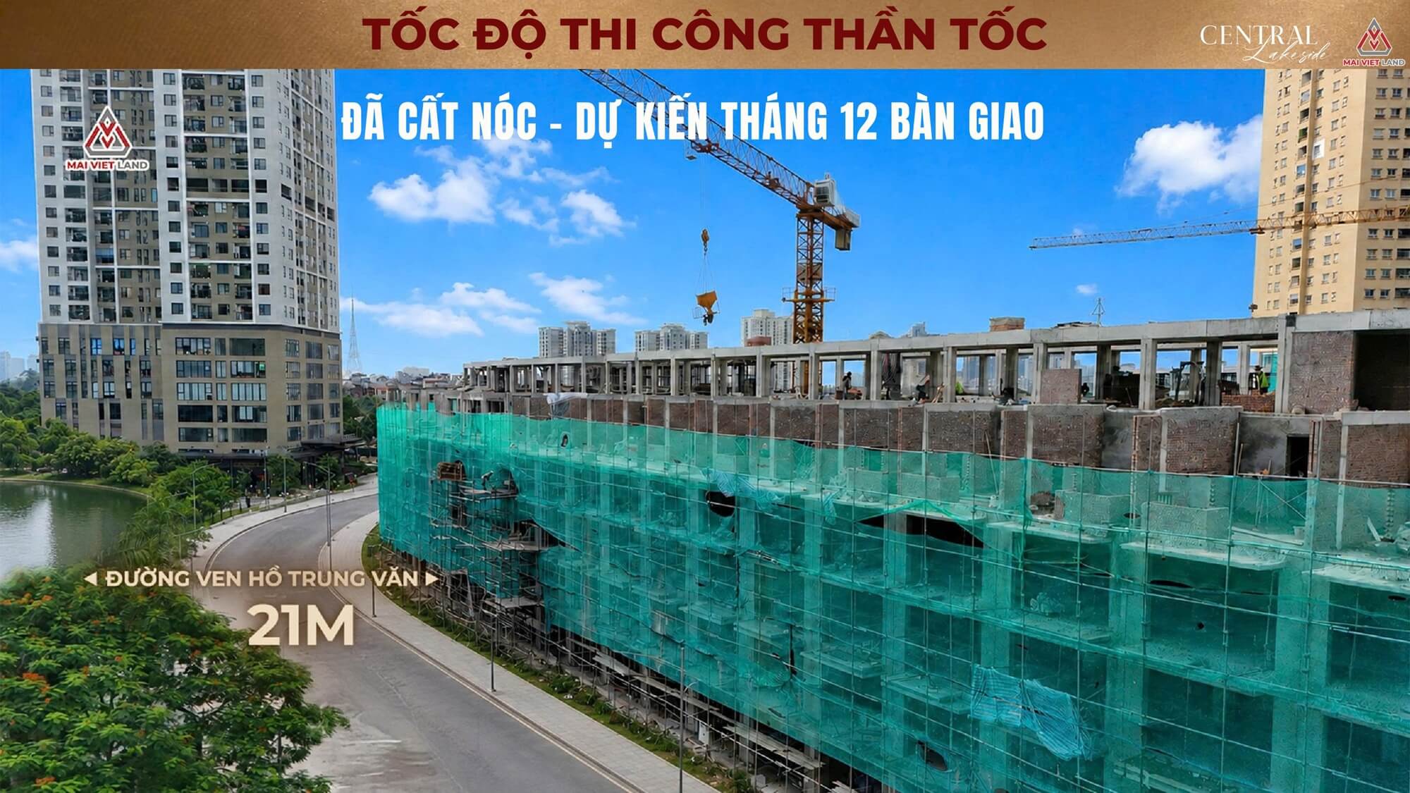 tiến độ xây dựng dự án central lakeside trung văn tố hữu