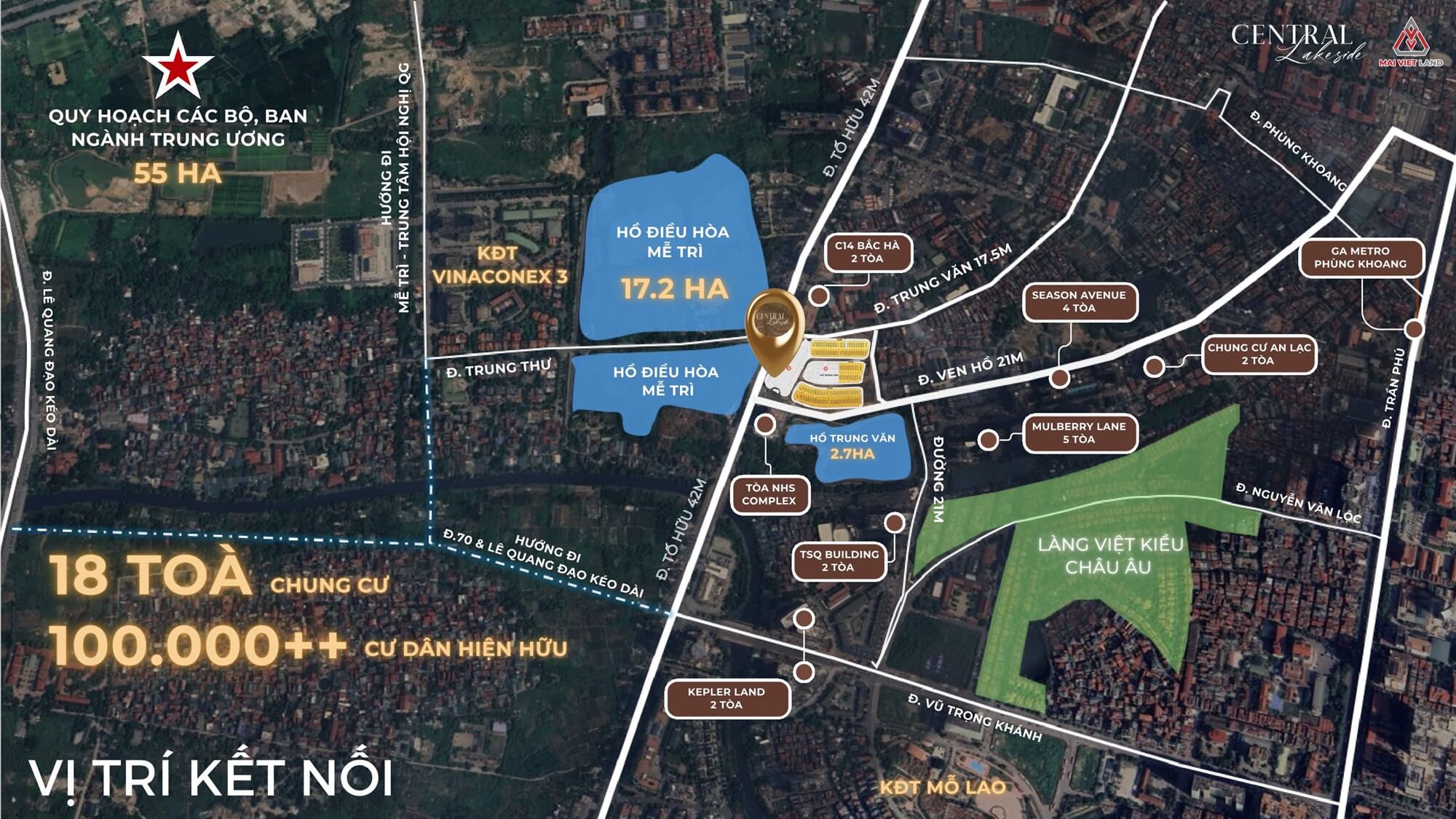 vị trí dự án central lakeside trung văn tố hữu